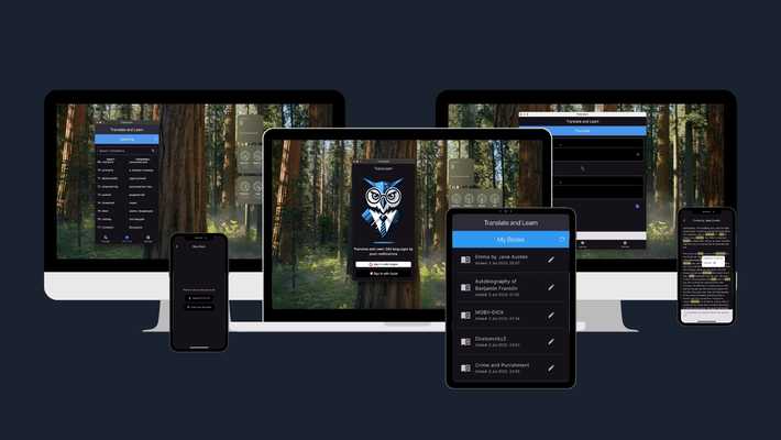 Translearn - приложение для чтения и перевода книг для Android